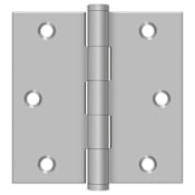 Deltana 3" x 3" Stainless Steel Square Corner Plain Bearing Mortise Hinge - Pair Satin Stainless Steel