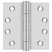 Deltana 4" x 4" Stainless Steel Square Corner Ball Bearing Mortise Hinge - Pair Polished Stainless Steel
