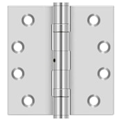 Deltana 4" x 4" Stainless Steel Square Corner Plain Bearing Mortise Hinge - Pair Polished Stainless Steel