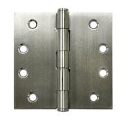 Deltana 4" x 4" Stainless Steel Square Corner Plain Bearing Mortise Door Hinge - Pair Satin Stainless Steel