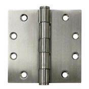 Deltana 4.5" x 4.5" Stainless Steel Square Corner Plain Bearing Mortise Hinge - Pair Satin Stainless Steel