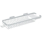 Deltana Solid Brass 17-3/4" Long Dual Level Wire Bath Shower Basket with Hook Chrome