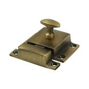 Deltana 2-5/16" x 1-9/16" Solid Brass Cabinet Lock Antique Brass