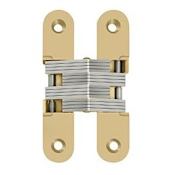 Deltana 4-5/8" x 1" Adjustable Invisible Door Hinge with 180 Degree Opening Angle - Pair Satin Brass
