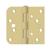 Deltana 4" x 4" 5/8" Radius Corner Plain Bearing Mortise Hinge - Pair Polished Brass / Brushed Brass