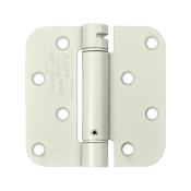 Deltana 4" x 4" Mortise Spring Hinge with 5/8" Radius Corners - Single Hinge Prime Coated White