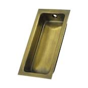 Deltana 3-5/8" x 1-3/4" Solid Brass Large Flush Pull for Sliding Doors Antique Brass