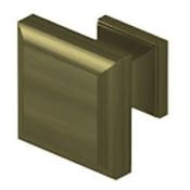 Deltana 1-3/16 Inch Square Cabinet Knob Antique Brass