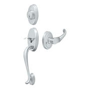 Deltana Riversdale Keyed Entry Single Cylinder Handleset With Chapelton Lever Bright Chrome
