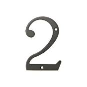 Deltana 4" Solid Brass Traditional House Number - #2 Oil Rubbed Bronze