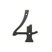 Deltana 4" Solid Brass Traditional House Number - #4 Oil Rubbed Bronze