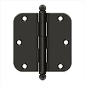 Deltana 3-1/2 x 3-1/2 Ball Bearing 5/8" Radius Corner Full Mortise Hinge - Pair Oil Rubbed Bronze