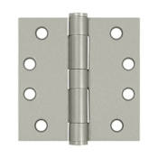 Deltana 4" x 4" Square Corner Plain Bearing Mortise Hinge - Pair Satin Nickel