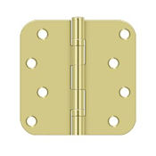 Deltana 4" x 4" Ball Bearing 5/8" Radius Corners Mortise Hinge - Pair Antique Brass