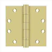 Deltana Commercial 4.5" x 4.5" Square Corner Ball Bearing Mortise Hinge - Pair Antique Brass