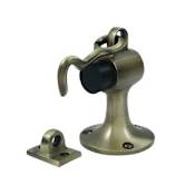 Deltana Solid Brass Floor Mount Bumper with Cabin Hook and Eye Holder Antique Brass