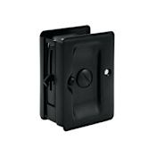 Deltana Solid Brass Privacy Pocket Door Lock| 3-1/4"|Adjustable Flat Black