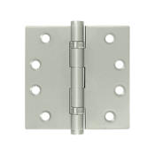 Deltana 4 x 4 Inch Stainless Steel Square Corner Ball Bearing Residential Mortise Hinge - Pair Satin Stainless Steel
