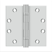 Deltana 4.5" x 4.5" Stainless Steel Square Corner Plain Bearing Mortise Hinge - Pair Polished Stainless Steel