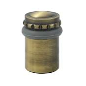 Deltana 2-1/8 Inch Height Solid Brass Round Universal Floor Bumper / Door Stop with Decorative Cap Antique Brass
