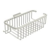 Deltana 10-3/8" x 4-7/8" Solid Brass Wire Shampoo Shower Basket with Hook Chrome