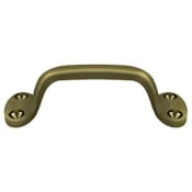 Deltana Traditional 5" Center to Center Handle Cabinet Pull - 6" Full WIdth Antique Brass