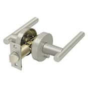 Deltana Mandeville Left Handed Privacy Door Lever Set with Round Rose Brushed Nickel