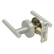 Deltana Mandeville Passage Door Lever Set with Round Rose Brushed Nickel