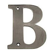 Deltana 4" Solid Brass Traditional House Letter B Antique Nickel