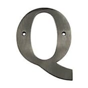 Deltana 4" Solid Brass Traditional House Letter Q Antique Nickel