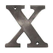 Deltana 4" Solid Brass Traditional Block House Letter - X Antique Nickel
