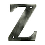 Deltana 4" Solid Brass Traditional Block House Letter - Z Antique Nickel
