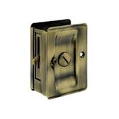 Deltana Solid Brass Privacy Pocket Door Lock| 3-1/4"|Adjustable Antique Brass