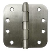 Deltana 4" x 4" Stainless Steel 5/8" Radius Corner Plain Bearing Mortise Hinge - Pair Stainless Steel