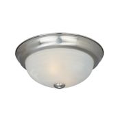 Designers Fountain 3 Light 15.25" Flush Mount with Alabaster Glass Brushed Nickel Finish
