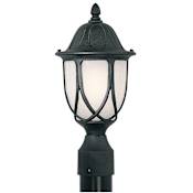 Designers Fountain 1 Light 9" Cast Aluminum Post Lantern from the Capella Collection Black
