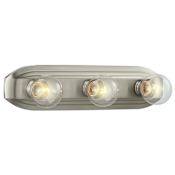 Designers Fountain Three Light 300 Watt Bathroom Fixture from the Builder Vanity Collection Brushed Nickel
