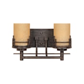 Designers Fountain Asian Two Light Down Lighting 14.5" Wide Bathroom Fixture from the Mission Ridge Collection Warm Mahogany