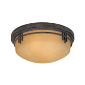 Designers Fountain Asian Two Light Down Lighting Flush Mount Ceiling Fixture from the Mission Ridge Collection Warm Mahogany