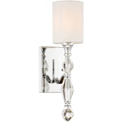 Designers Fountain Evi Single Light 17" Tall Wallchiere Style Wall Sconce with Crystal Accents Chrome