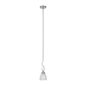 Designers Fountain Single Light Down Lighting Mini Pendant from the Stratton Collection Satin Platinum