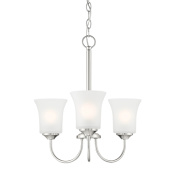 Designers Fountain Bronson 3 Light 18" Wide Chandelier with Frosted Glass Shades Brushed Nickel
