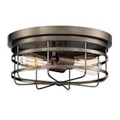 Designers Fountain Anson 2 Light 13" Wide Flush Mount Ceiling Fixture Satin Copper Bronze