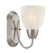 Designers Fountain Torino 1 Light Bathroom Sconce Brushed Nickel