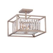Designers Fountain Linares 3 Light Semi-Flush Ceiling Fixture Aged Platinum