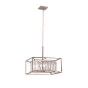 Designers Fountain Linares 19" Width 4 Light Full Sized Foyer Pendant Aged Platinum