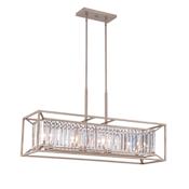 Designers Fountain Linares 4 Light 1 Tier Linear Chandelier Aged Platinum