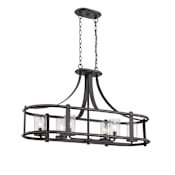 Designers Fountain Palencia 6 Light 1 Tier Linear Chandelier Artisan Pardo Wash