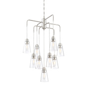 Designers Fountain Echo 9 Light 3 Tier Chandelier Satin Platinum