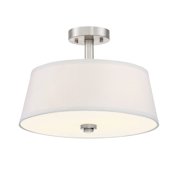 Designers Fountain Studio 2 Light 15" Wide Semi-Flush Drum Ceiling Fixture Satin Platinum